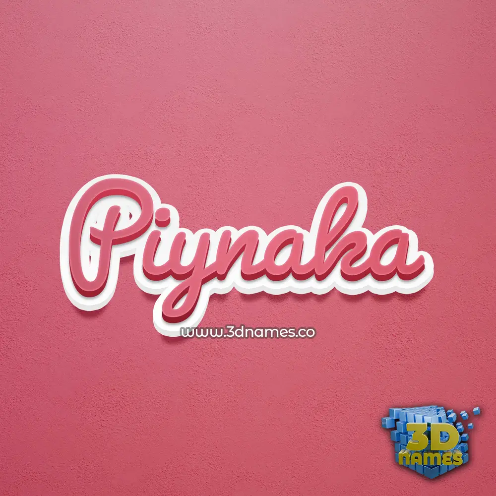 piynaka in Red Scribble style - 3D name wallpaper