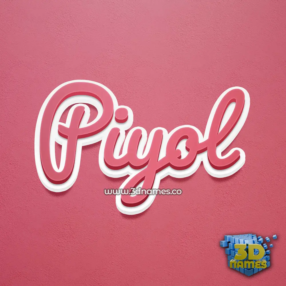 piyol in Red Scribble style - 3D name wallpaper