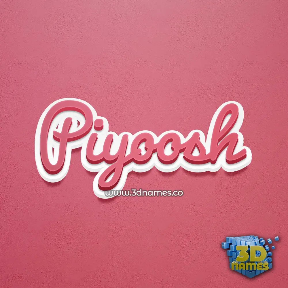 piyoosh in Red Scribble style - 3D name wallpaper