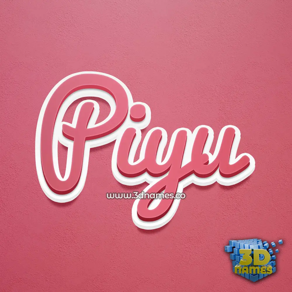piyu in Red Scribble style - 3D name wallpaper