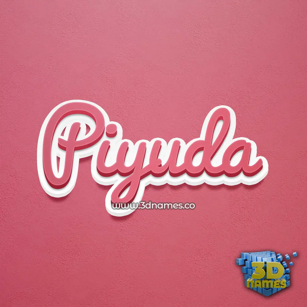 piyuda in Red Scribble style - 3D name wallpaper