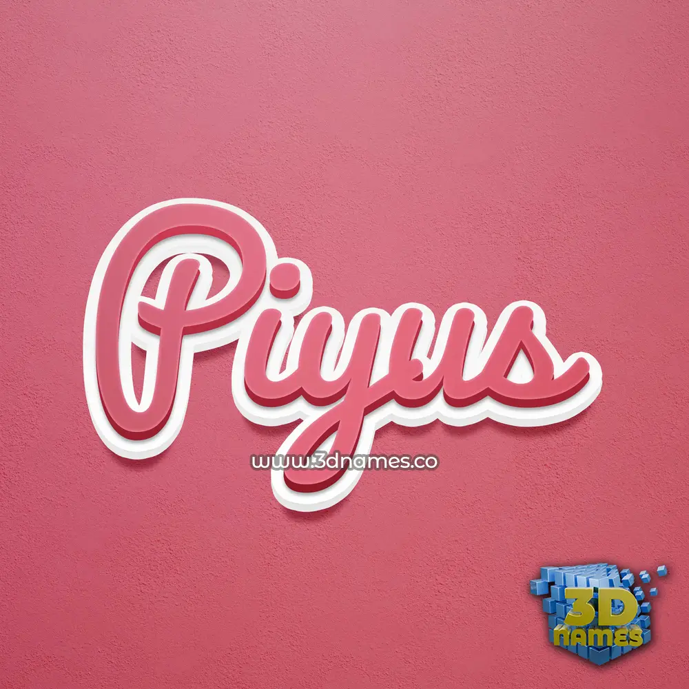 piyus in Red Scribble style - 3D name wallpaper