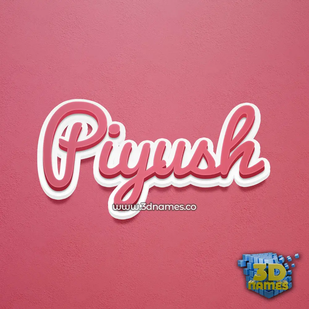 piyush in Red Scribble style - 3D name wallpaper