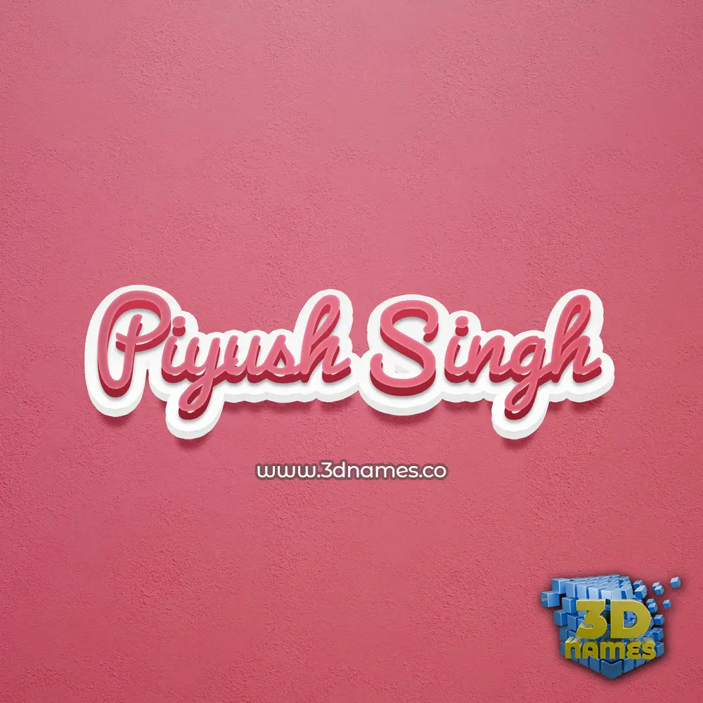 piyush singh in Red Scribble style - 3D name wallpaper