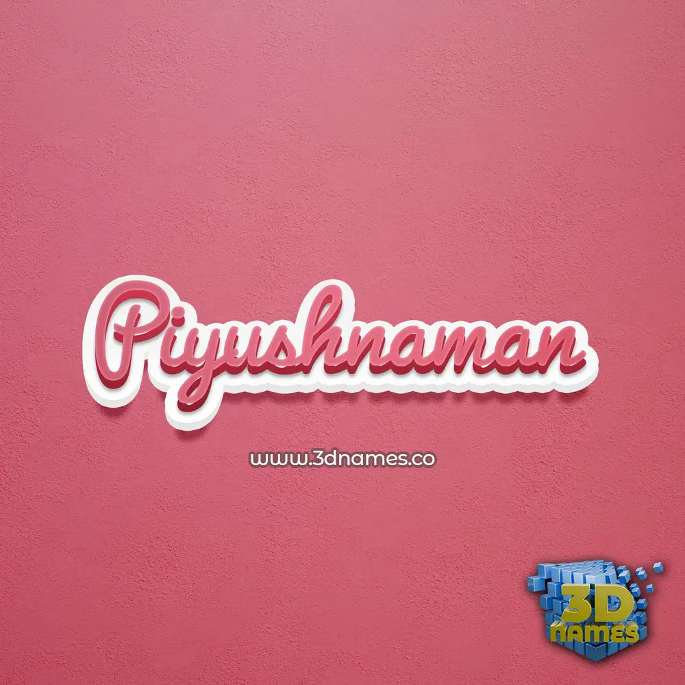 piyushnaman in Red Scribble style - 3D name wallpaper