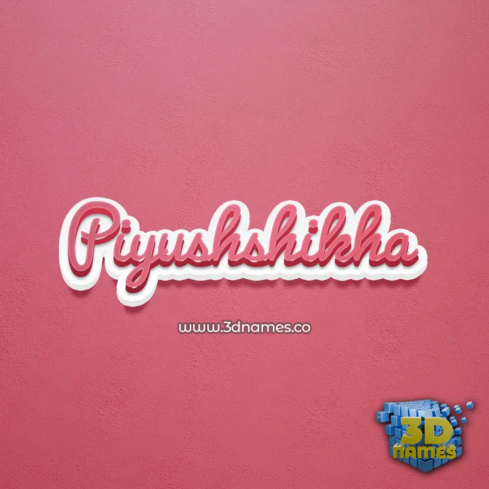 piyushshikha in Red Scribble style - 3D name wallpaper