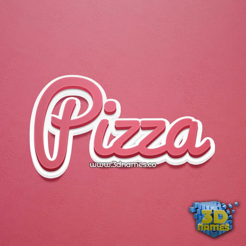 pizza in Red Scribble style - 3D name wallpaper