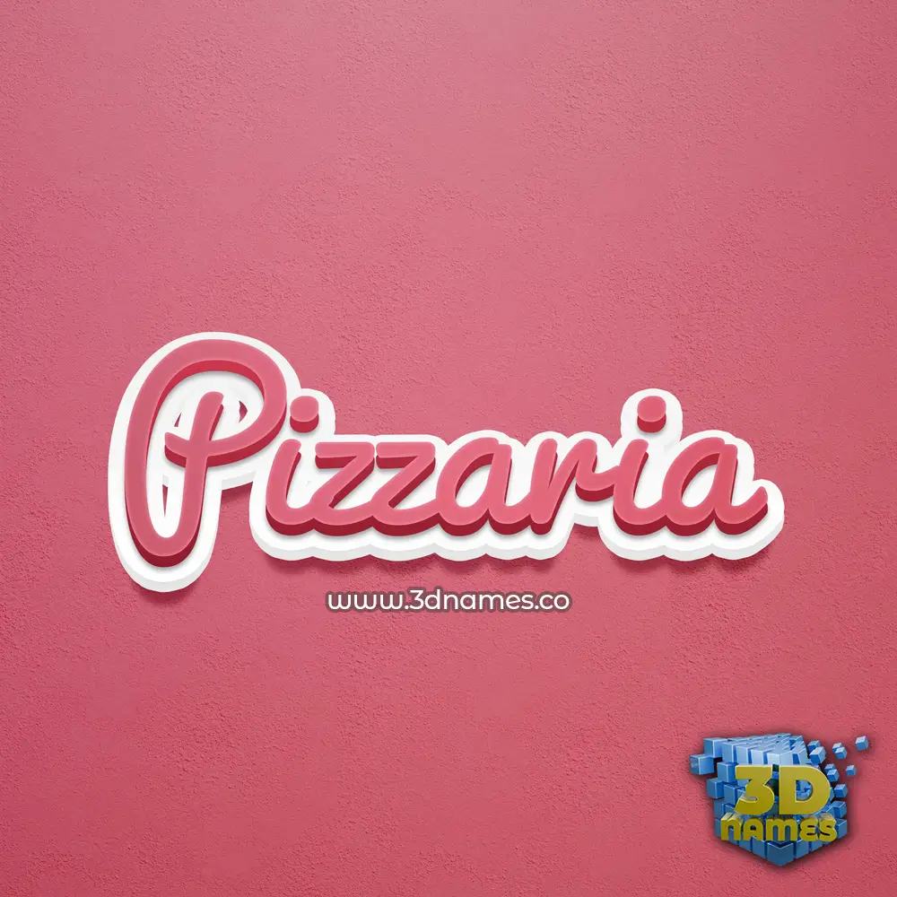pizzaria in Red Scribble style - 3D name wallpaper