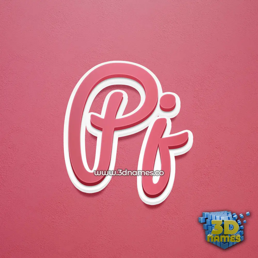 pj in Red Scribble style - 3D name wallpaper