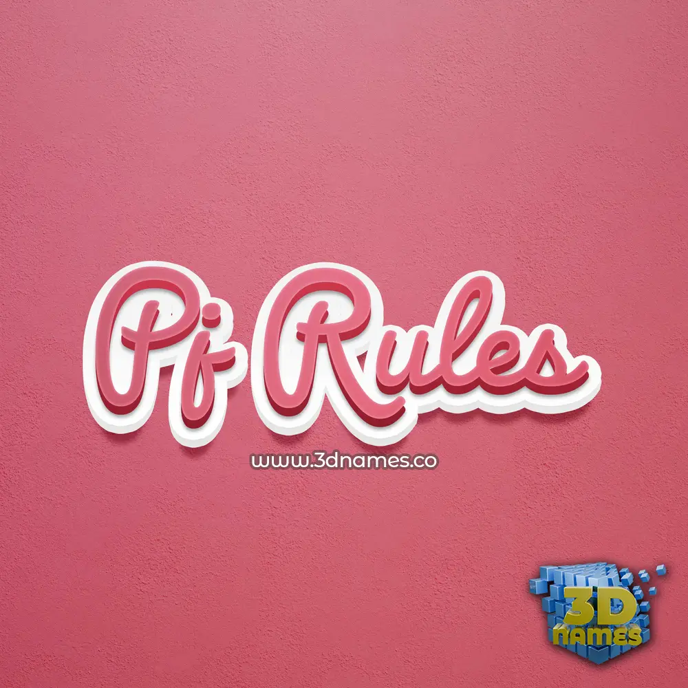 pj rules in Red Scribble style - 3D name wallpaper