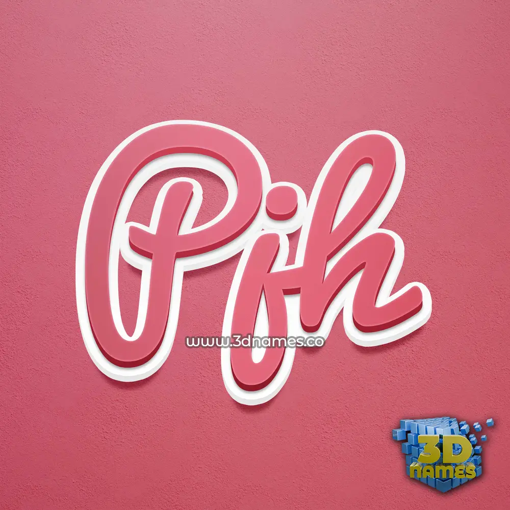 pjh in Red Scribble style - 3D name wallpaper