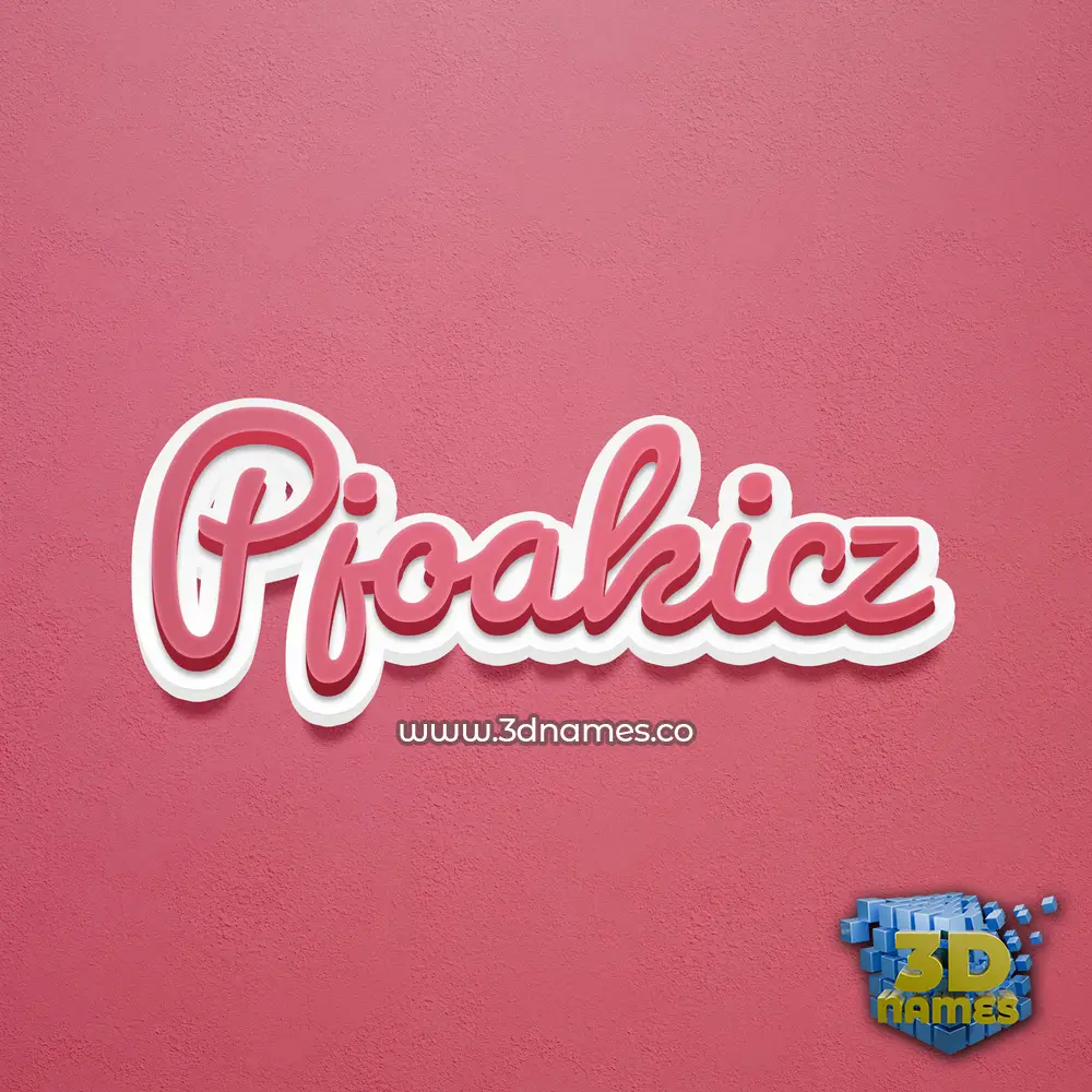 pjoakicz in Red Scribble style - 3D name wallpaper