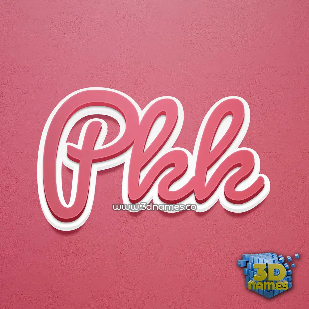 pkk in Red Scribble style - 3D name wallpaper