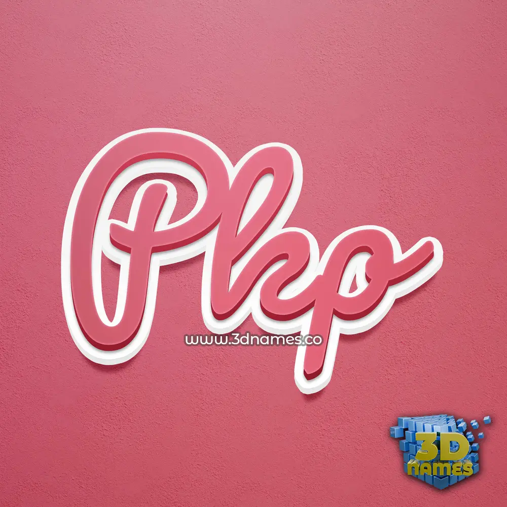 pkp in Red Scribble style - 3D name wallpaper
