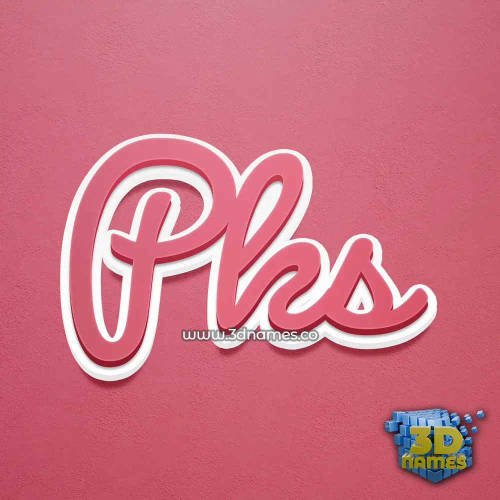 pks in Red Scribble style - 3D name wallpaper
