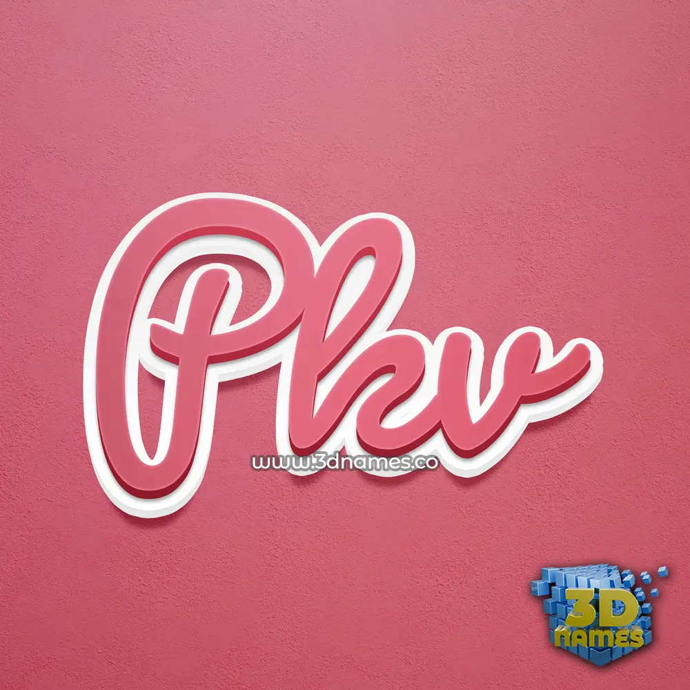 pkv in Red Scribble style - 3D name wallpaper
