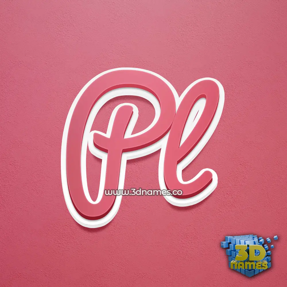 pl in Red Scribble style - 3D name wallpaper