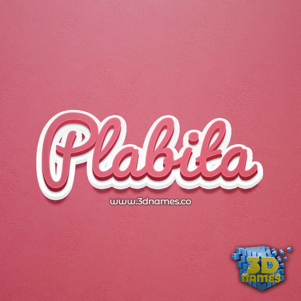 plabita in Red Scribble style - 3D name wallpaper