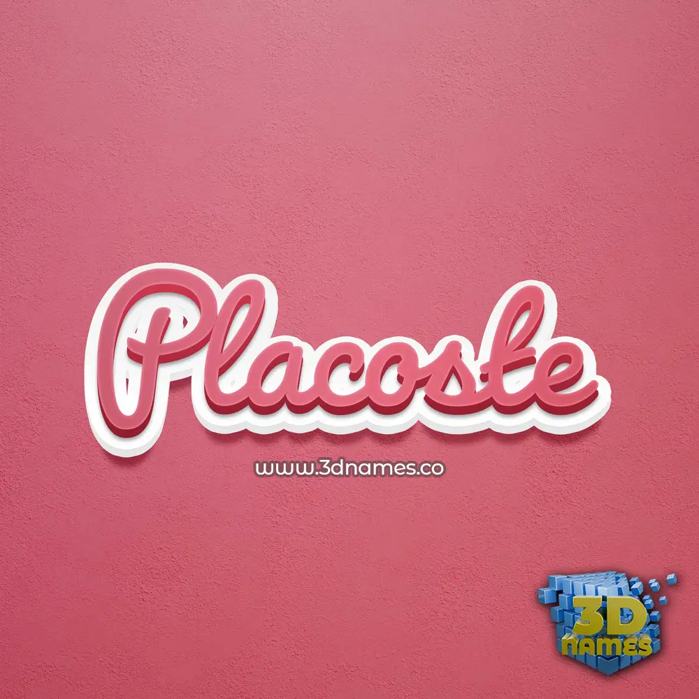 placoste in Red Scribble style - 3D name wallpaper