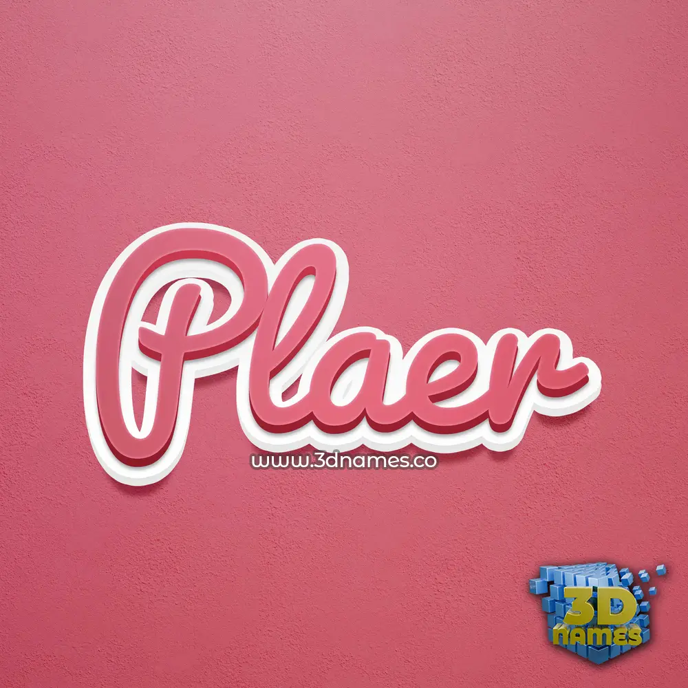 plaer in Red Scribble style - 3D name wallpaper