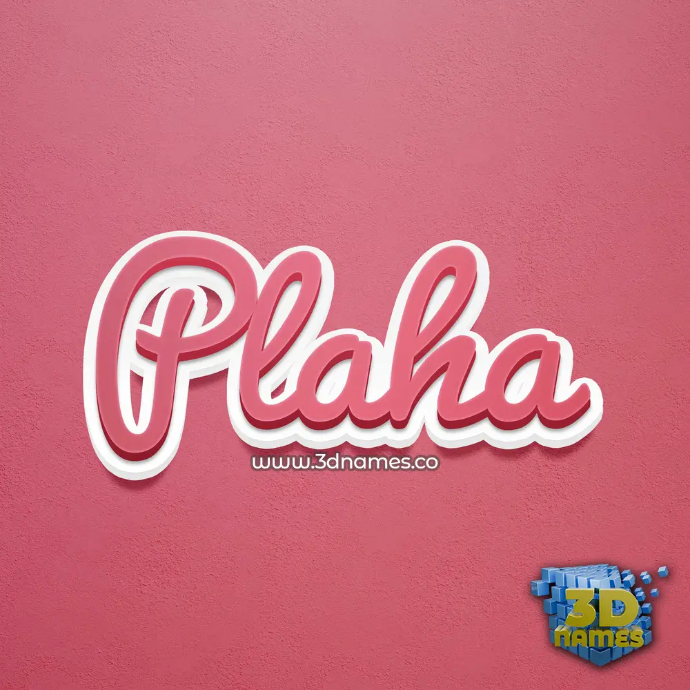 plaha in Red Scribble style - 3D name wallpaper