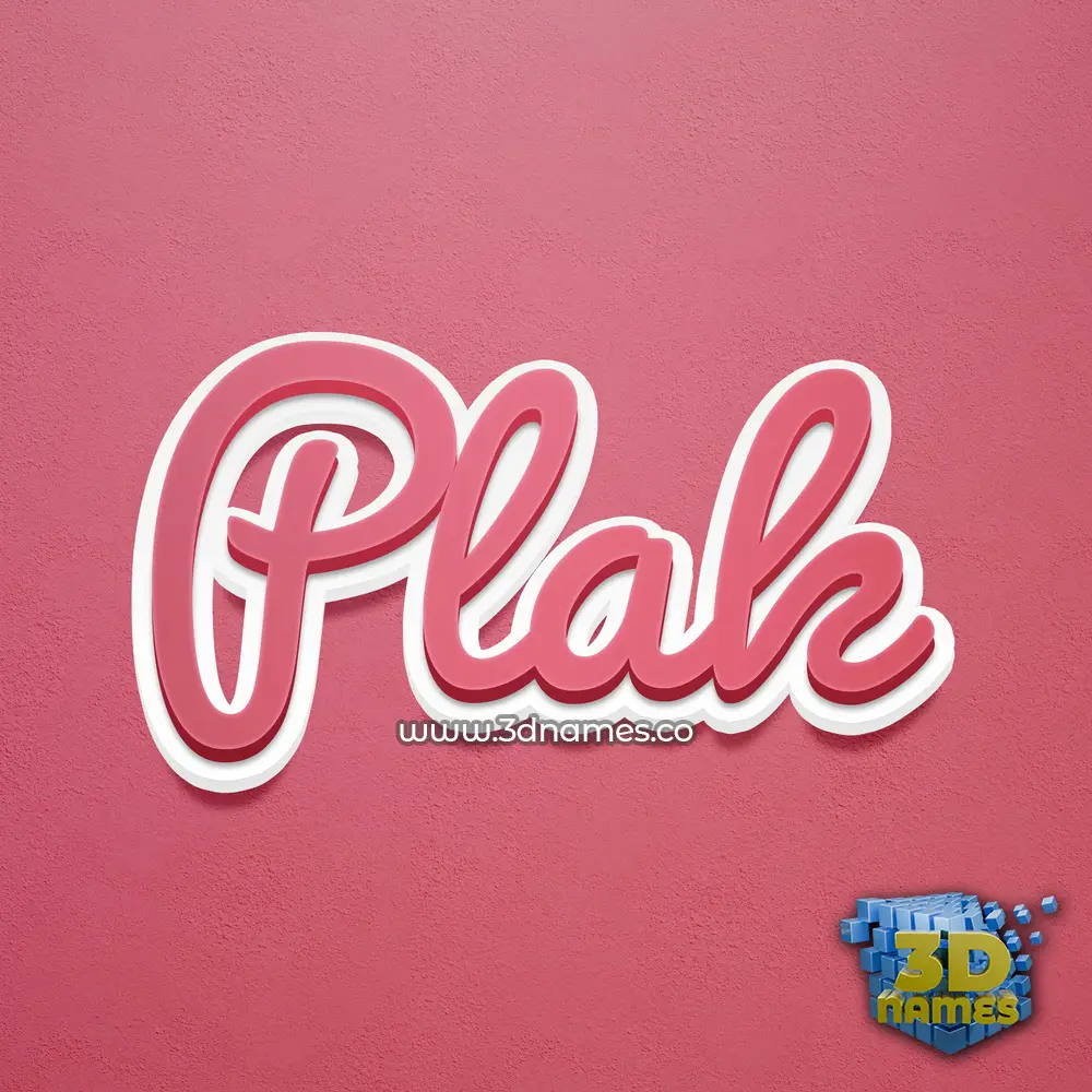 plak in Red Scribble style - 3D name wallpaper