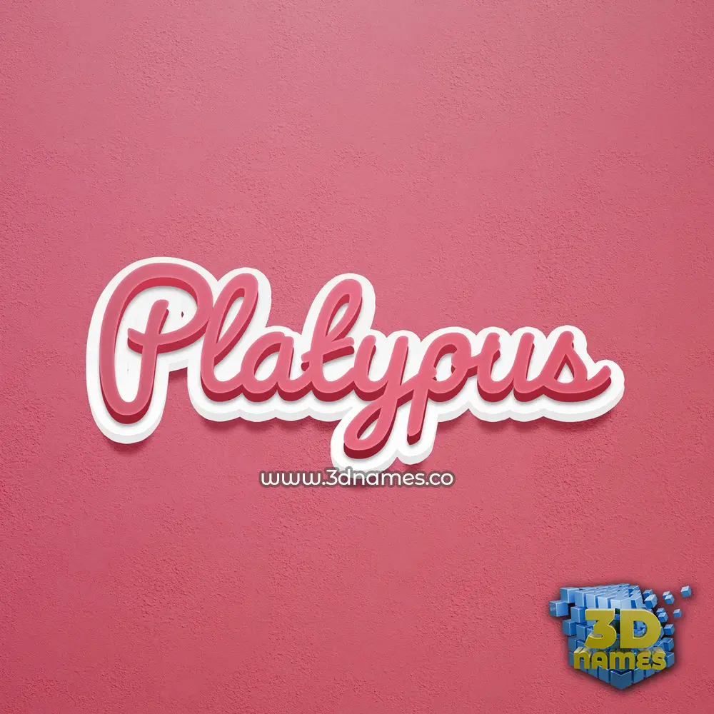 platypus in Red Scribble style - 3D name wallpaper