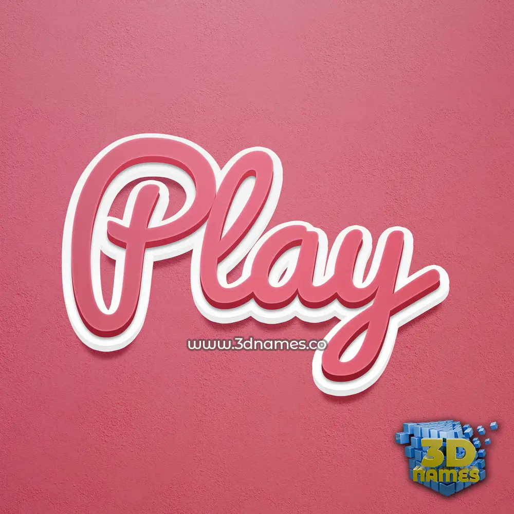 play in Red Scribble style - 3D name wallpaper