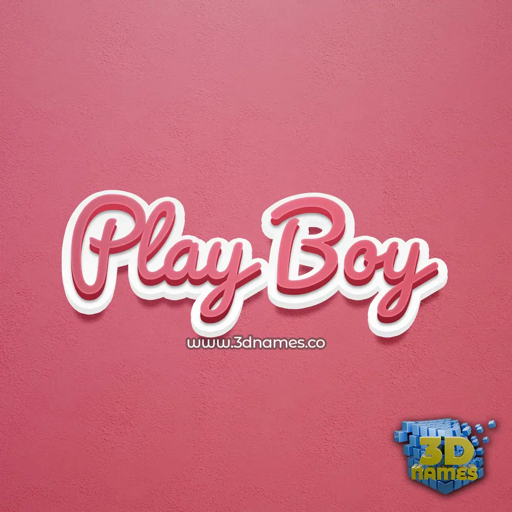 play boy in Red Scribble style - 3D name wallpaper