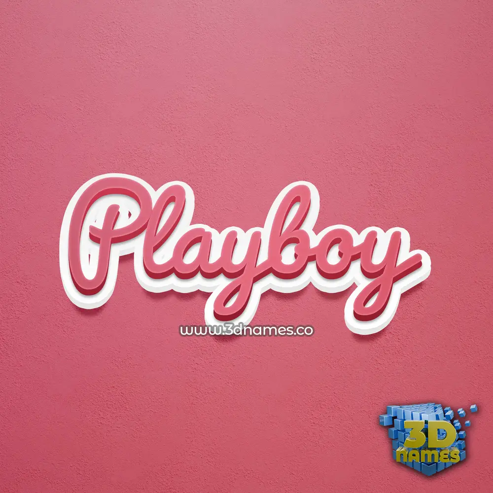 playboy in Red Scribble style - 3D name wallpaper