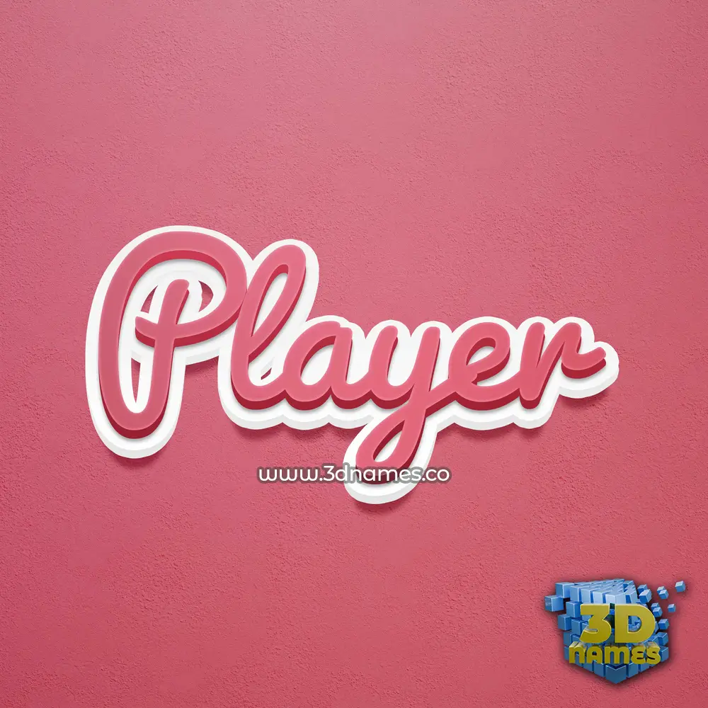 player in Red Scribble style - 3D name wallpaper