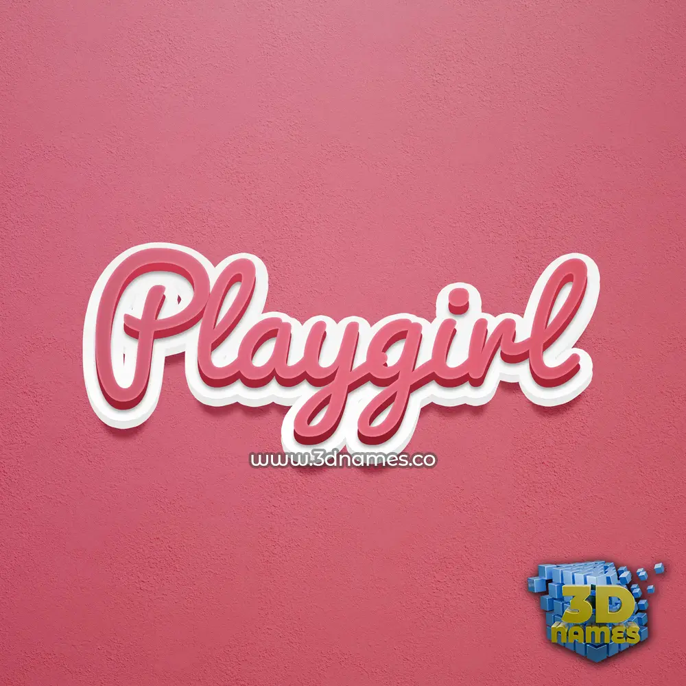 playgirl in Red Scribble style - 3D name wallpaper
