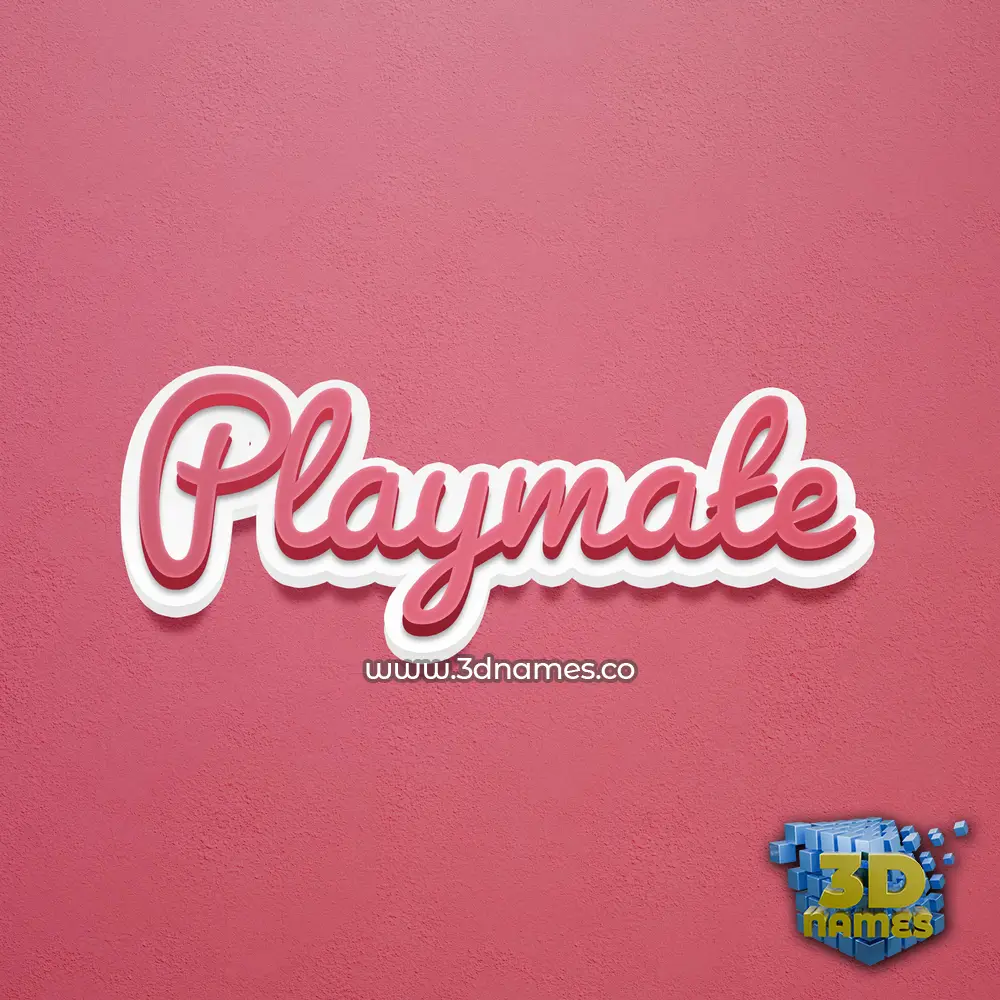 playmate in Red Scribble style - 3D name wallpaper