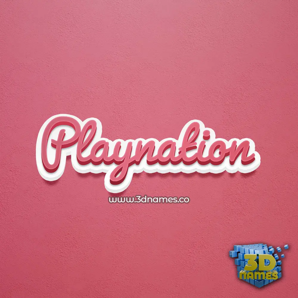 playnation in Red Scribble style - 3D name wallpaper