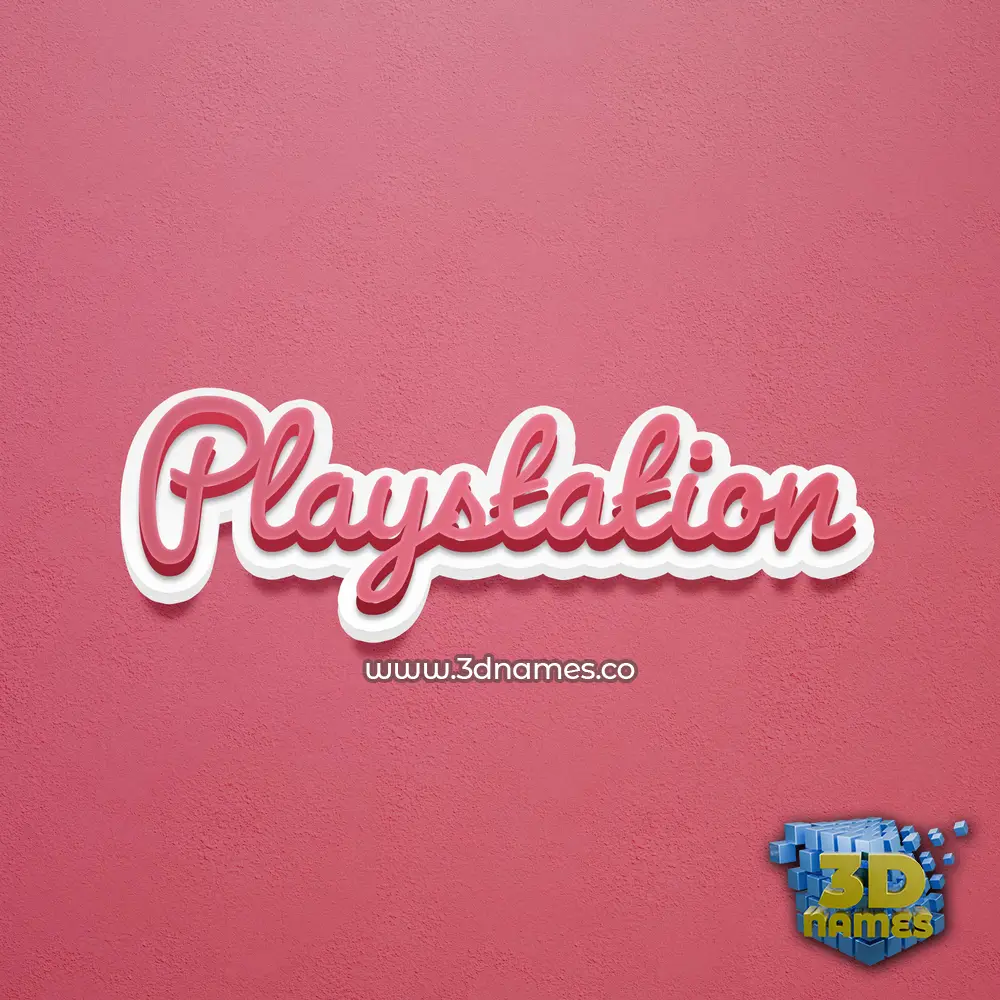 playstation in Red Scribble style - 3D name wallpaper