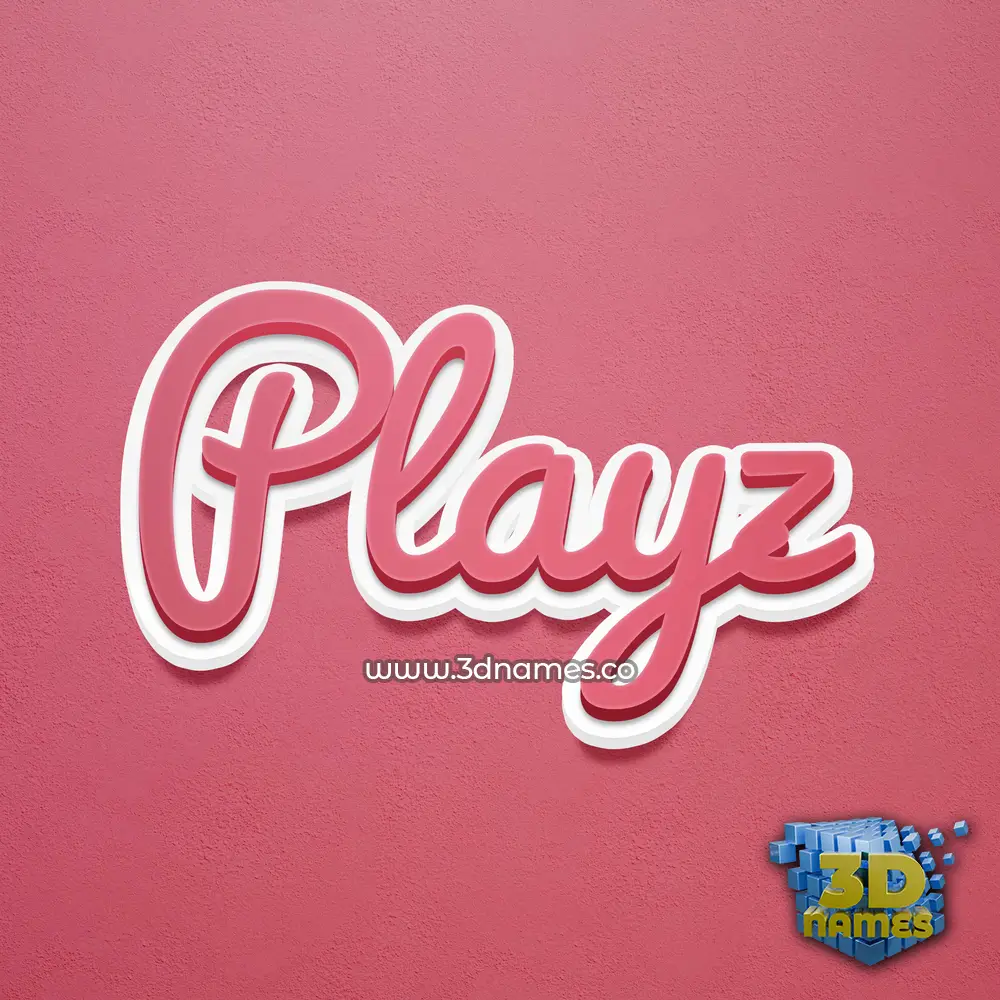 playz in Red Scribble style - 3D name wallpaper