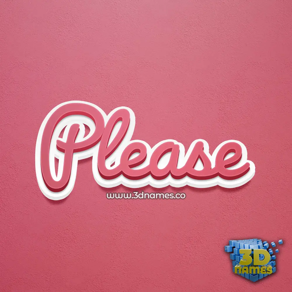 please in Red Scribble style - 3D name wallpaper