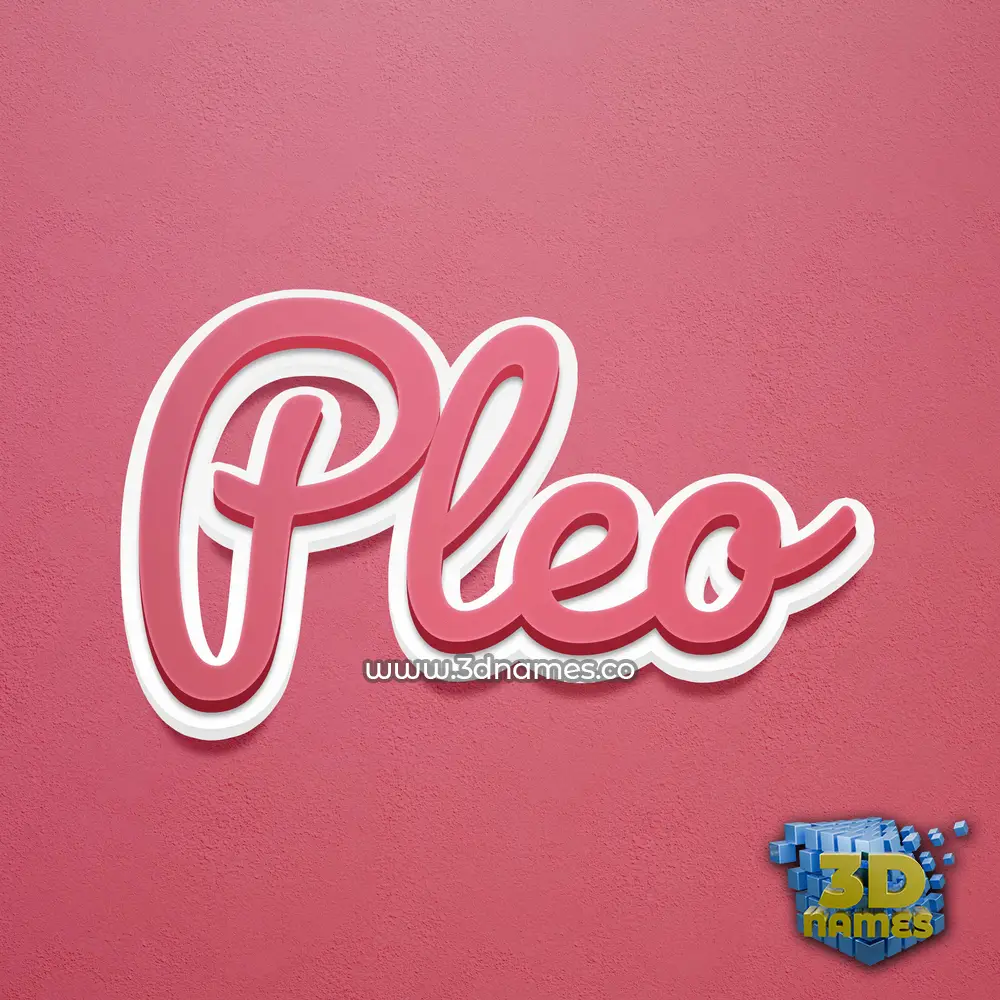 pleo in Red Scribble style - 3D name wallpaper