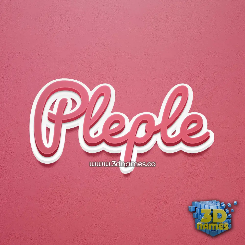 pleple in Red Scribble style - 3D name wallpaper
