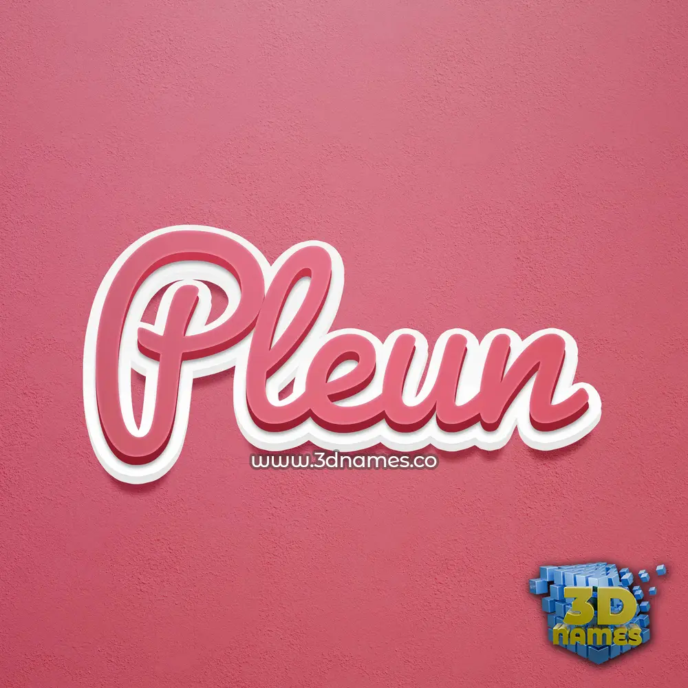 pleun in Red Scribble style - 3D name wallpaper