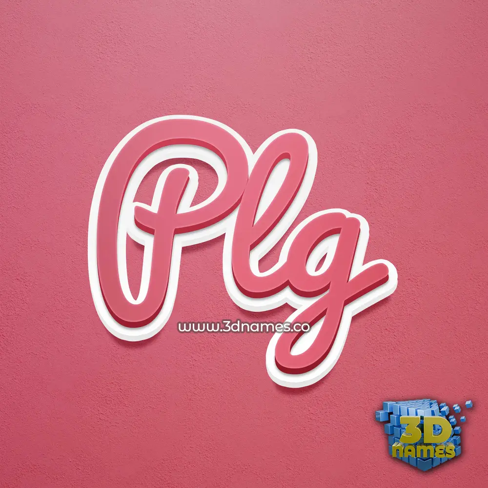 plg in Red Scribble style - 3D name wallpaper