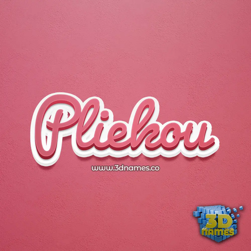 pliekou in Red Scribble style - 3D name wallpaper