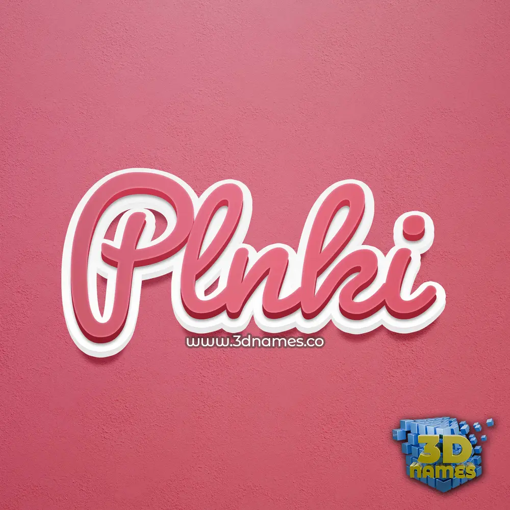 plnki in Red Scribble style - 3D name wallpaper