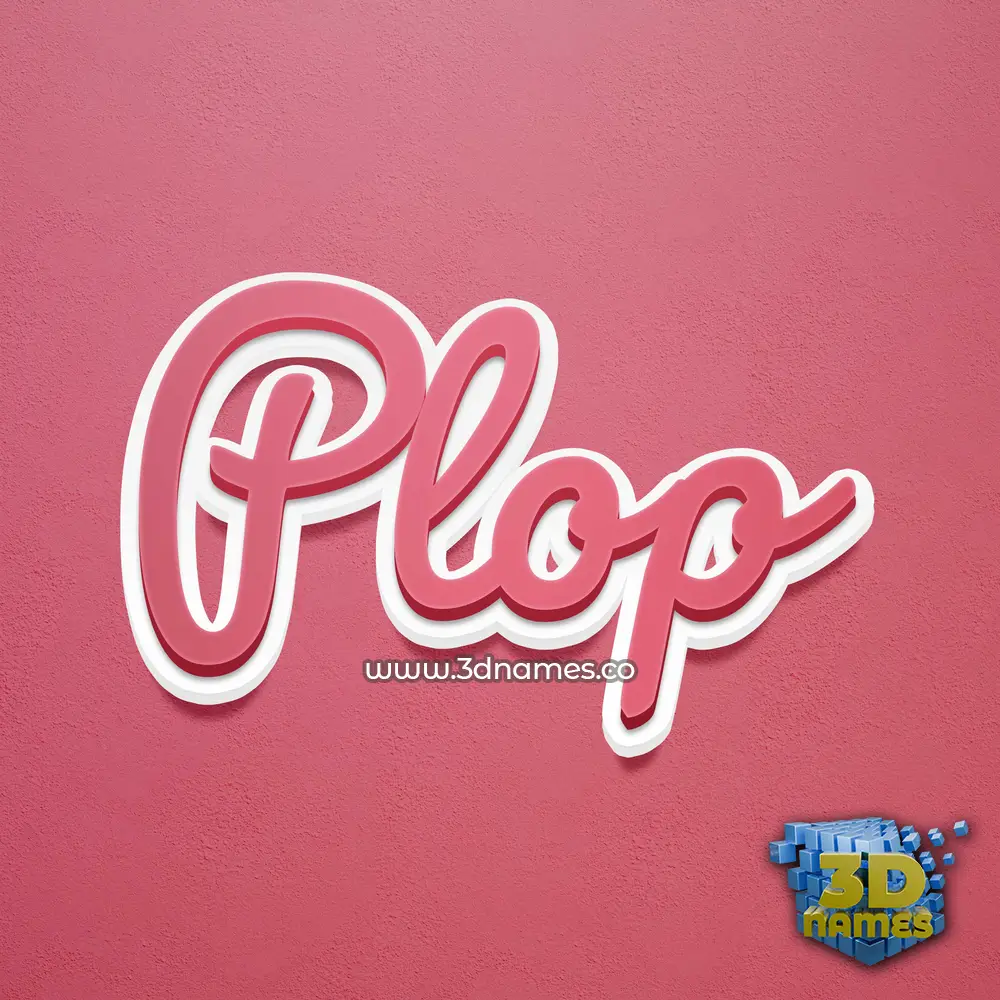 plop in Red Scribble style - 3D name wallpaper