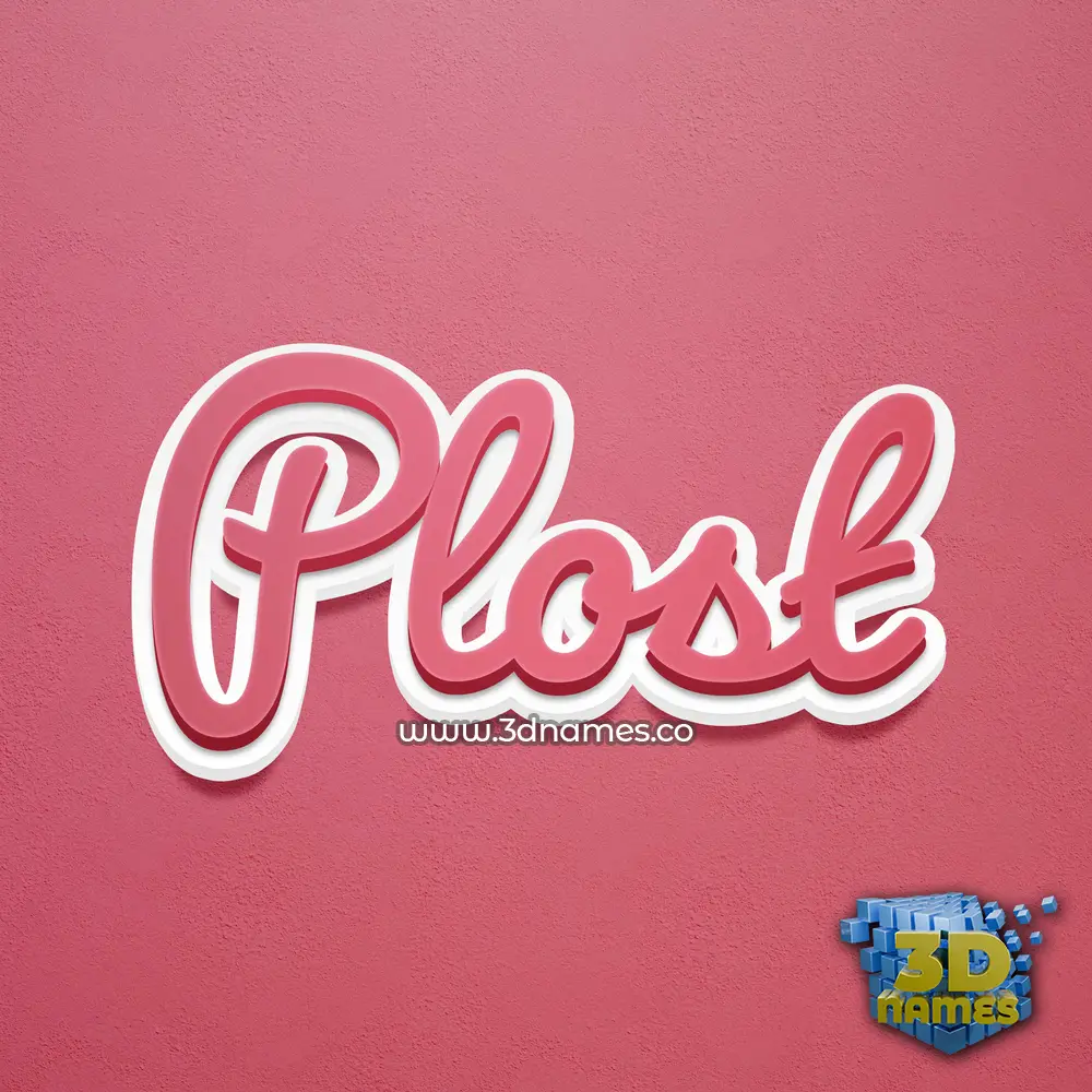 plost in Red Scribble style - 3D name wallpaper