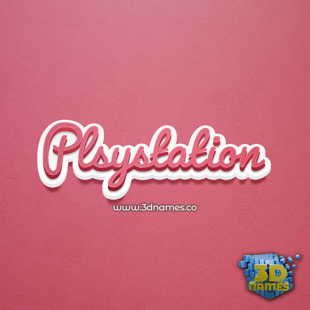 plsystation in Red Scribble style - 3D name wallpaper