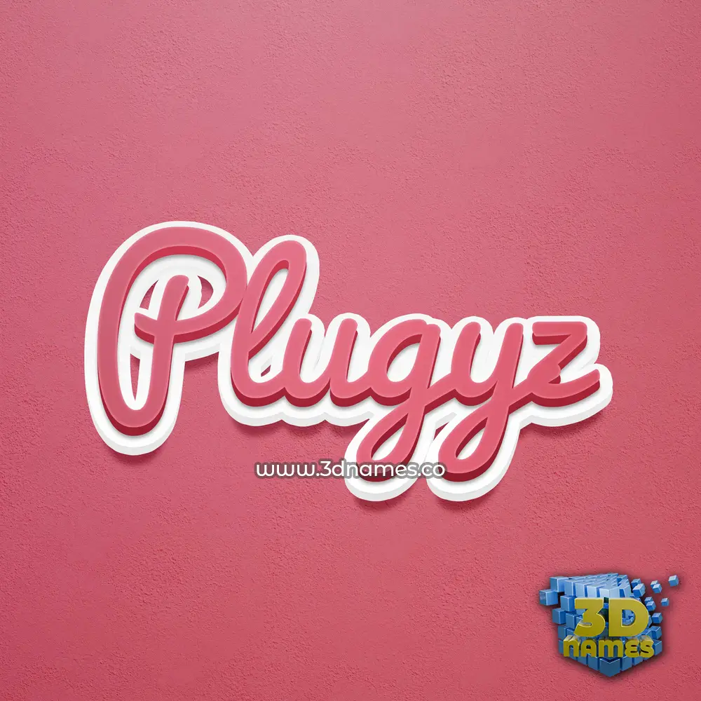 plugyz in Red Scribble style - 3D name wallpaper