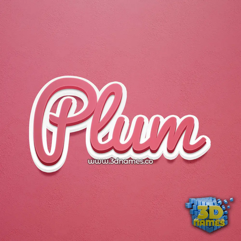 plum in Red Scribble style - 3D name wallpaper