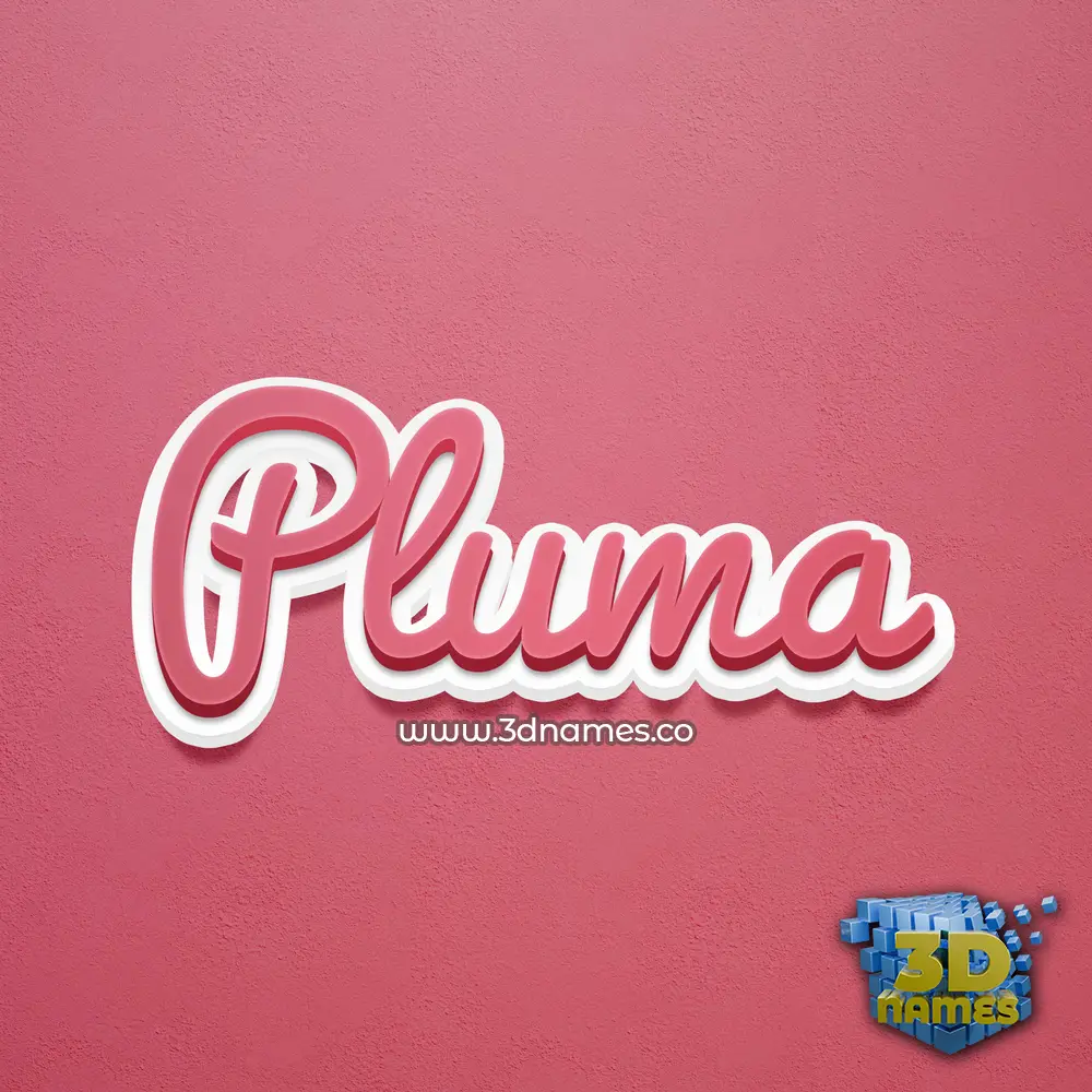 pluma in Red Scribble style - 3D name wallpaper