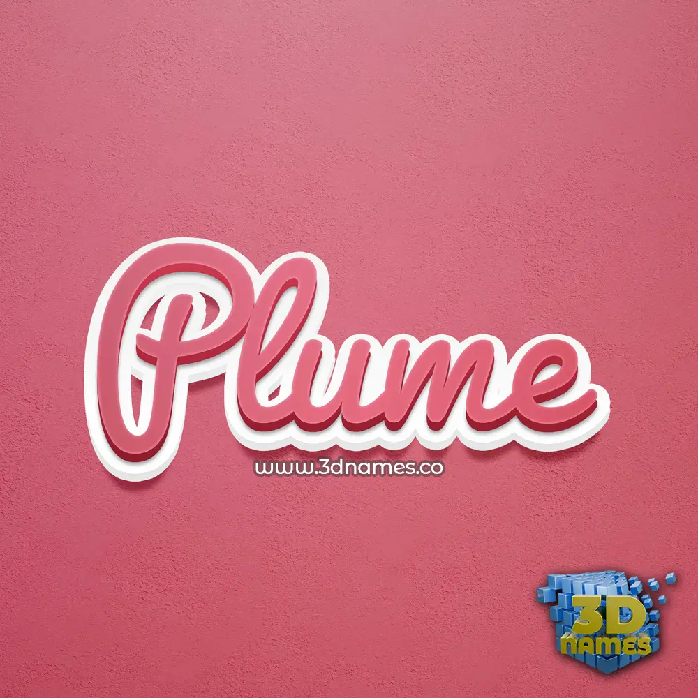 plume in Red Scribble style - 3D name wallpaper